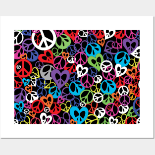 Round and Heart Shaped Peace Signs. Posters and Art